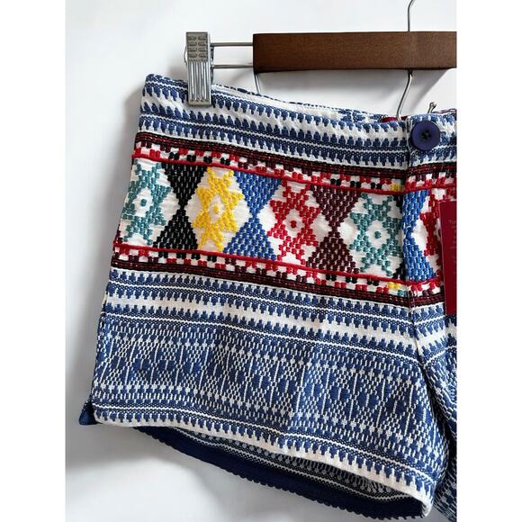 Tigerlily NWT Aztec Western Heavy Weave Shorts Blue Red Embroidered 4 | REVOLVE - Picture 2 of 13